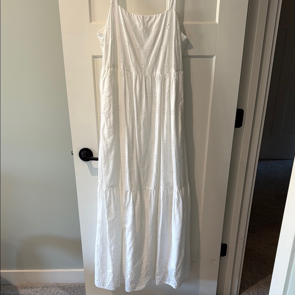 LOFT White Eyelet Maxi Dress
